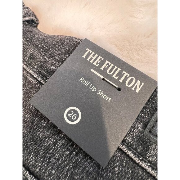 New BLANKNYC Size 26 The Fulton Rollup Shorts Washed Black Cutoff Denim - Picture 9 of 14